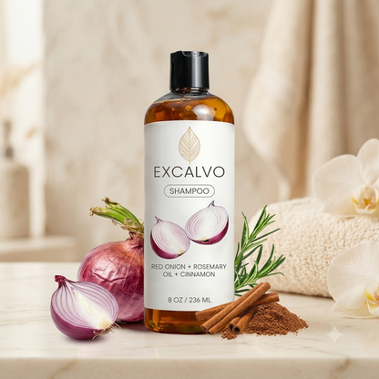 Excalvo Red Onion + Rosemary Oil + Cinnamon Shampoo (Pack of 2)