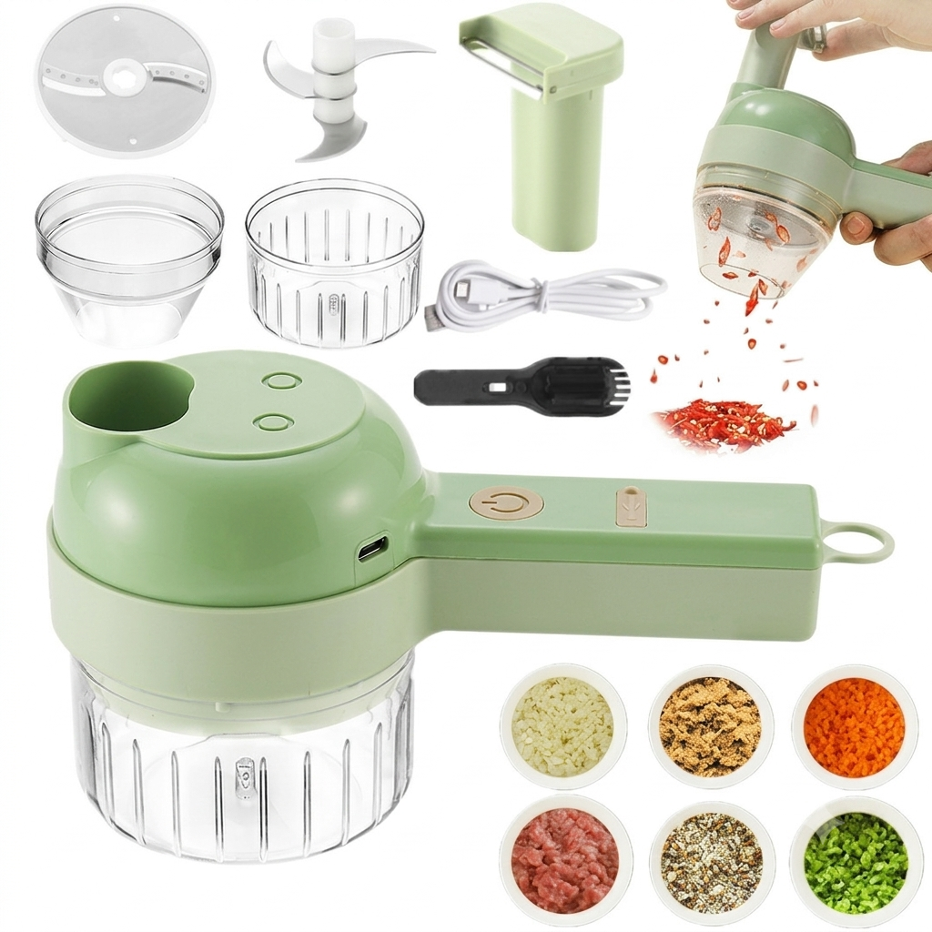 4 in 1 Portable Electric Vegetable Cutter Set