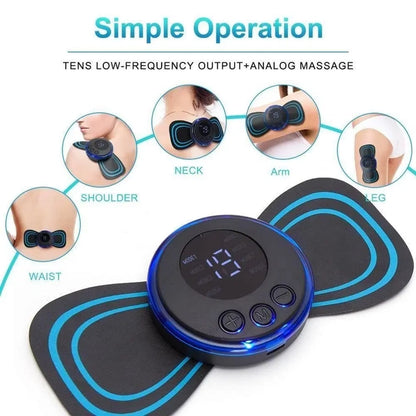 Rechargeable Portable Mini Therapy Massager - Deep Tissue Pain Relief for Neck, Back, Shoulders & Legs.